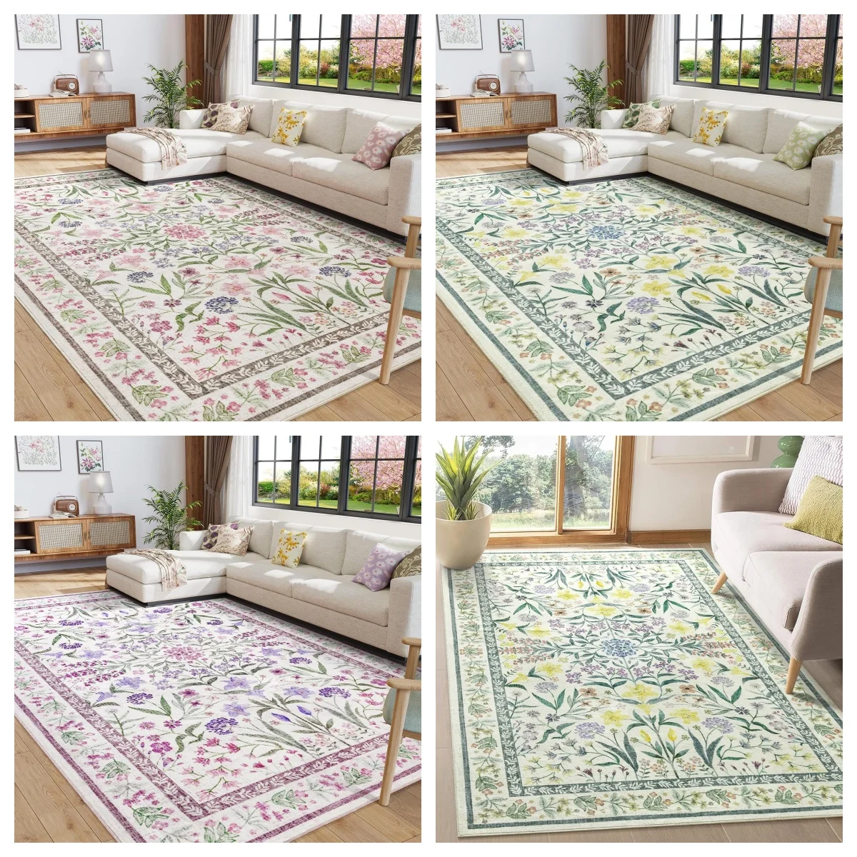 

Modern Floral Living Room Carpet Bedroom Foot Mat Foldable Machine Washable Home Decor Floor Mats Comfortable Soft Rug Ковер