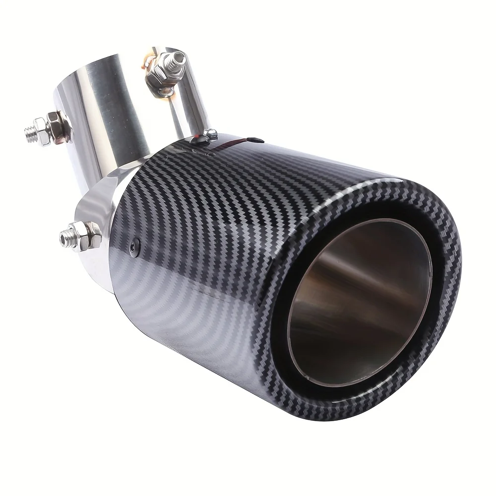 Car modification carbon fiber tailpipe, 63-89mm stainless steel tailpipe, adjustable elbow ABS plastic shell tailpipe