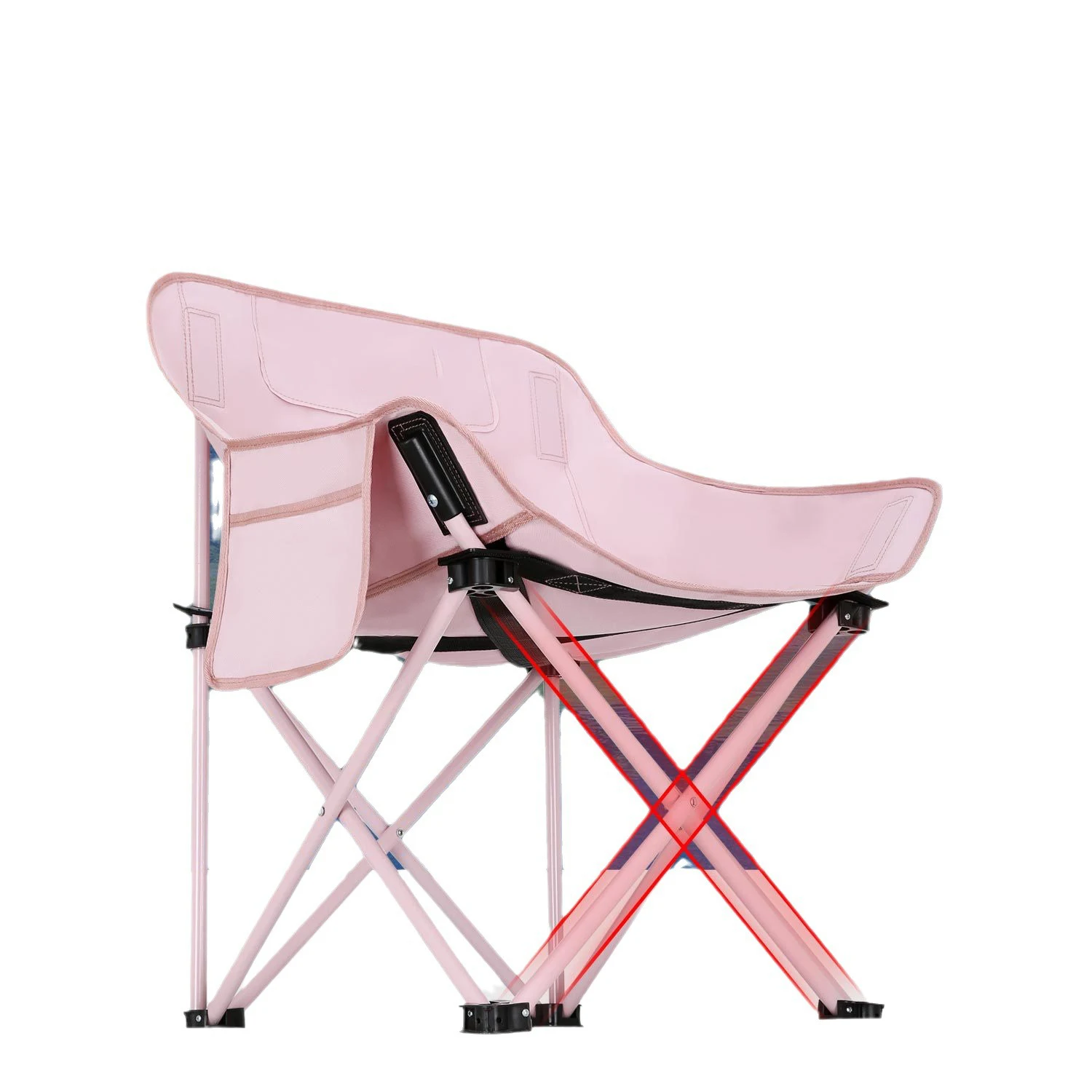 Outdoor foldable chair fishing stall network red durable new pink thickened moon chair home camping equipment