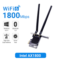 WALRAM WiFi6E Intel AX1800 Bluetooth 5.3 Triple Band 2.4G/5.8GHz WiFi Card 802.11 PCI Express Wireless Network Adapter PC