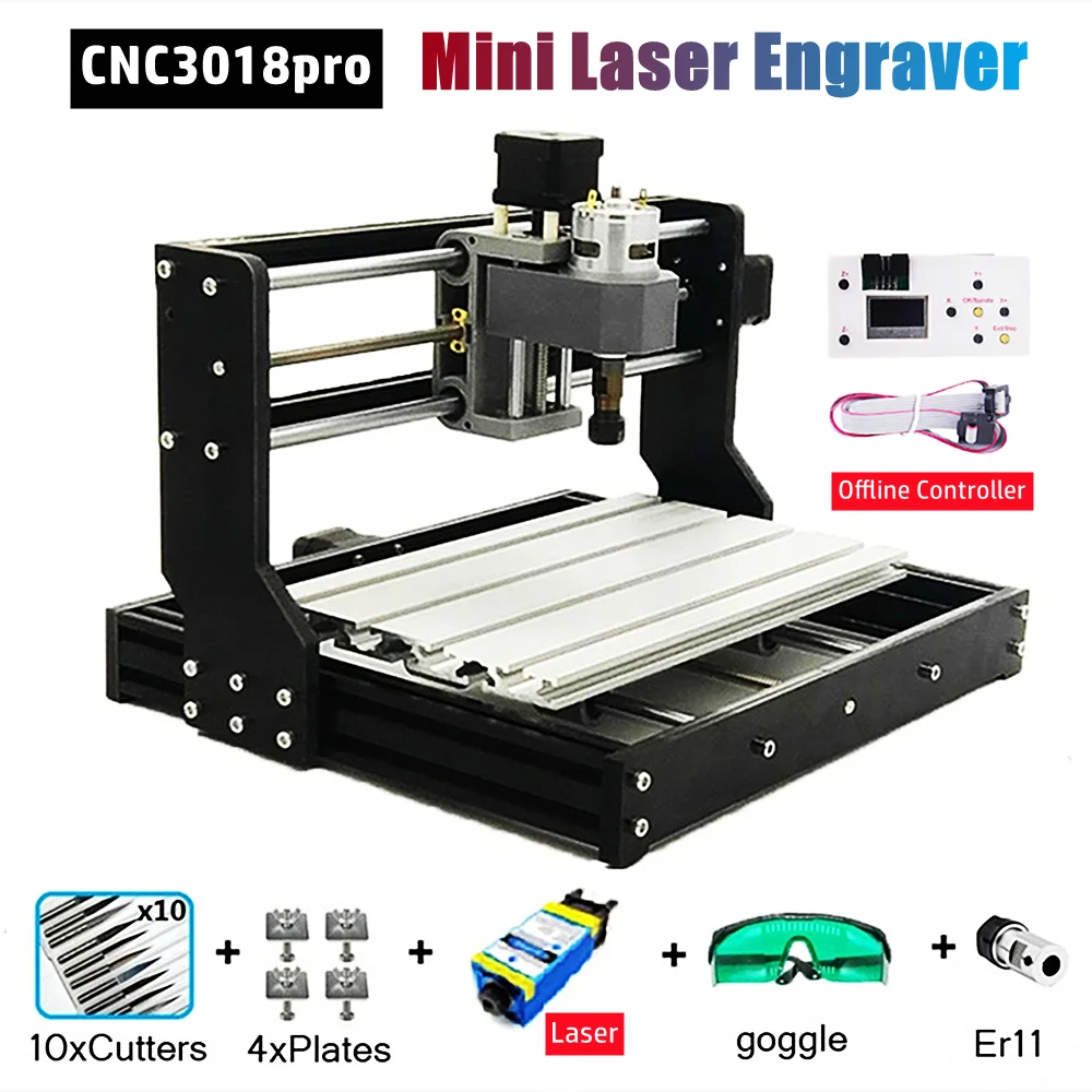 

CNC3018pro Laser Engraver Wood CNC Router Machine 300*180mm DIY Engraving Machine Wood PCB PVC Plastic Acrylic Cutting Machine