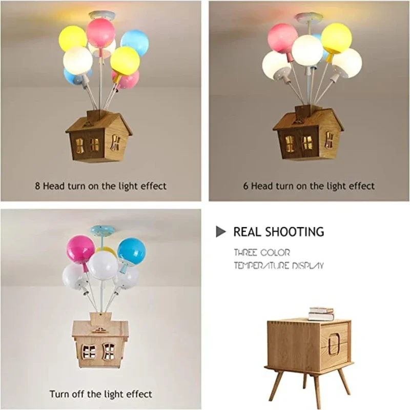 Modern Balloon LED Pendant Lights para crianças, decoração de quarto infantil, quarto de menino e menina, candelabro de vidro colorido