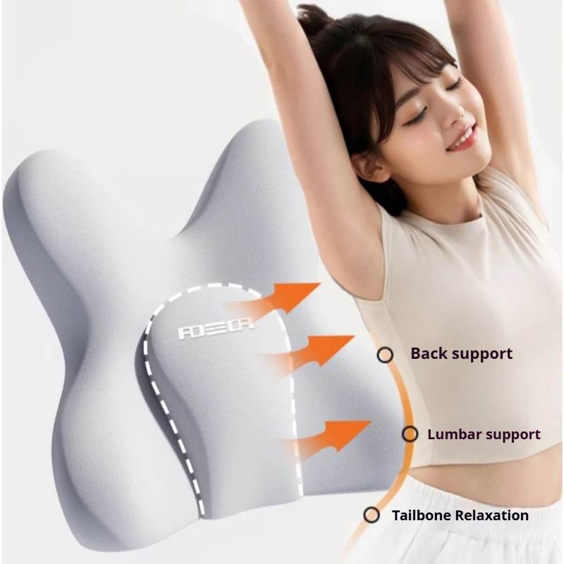 

Регулируемая подушка для поясницы с воздушной подушкой и эффектом памяти, для облегчения боли в спине и улучшения осанки, для офисного кресла, автомобильного сиденья, дома