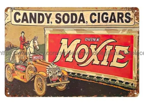 home accents country store drink Moxie candy soda cigars metal tin sign