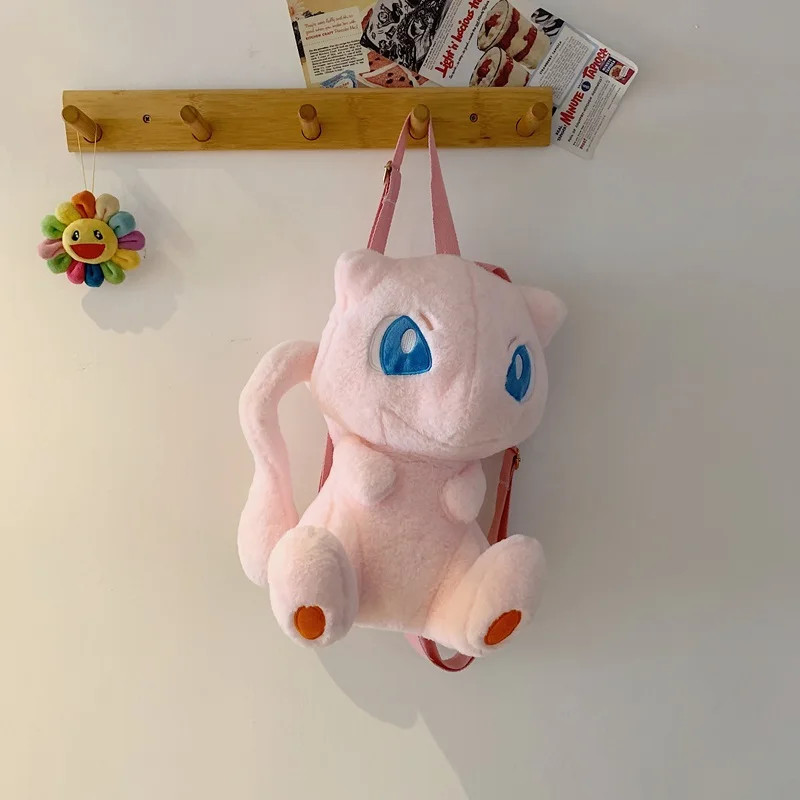 Cartoon Mew Sylveon Plüsch-Rucksack, weiche, flauschige, gefüllte Raichu-Umhängetasche für Studenten, tägliche Reiseaufbewahrung, Dekoration, Fans-Geschenke – Detail 10