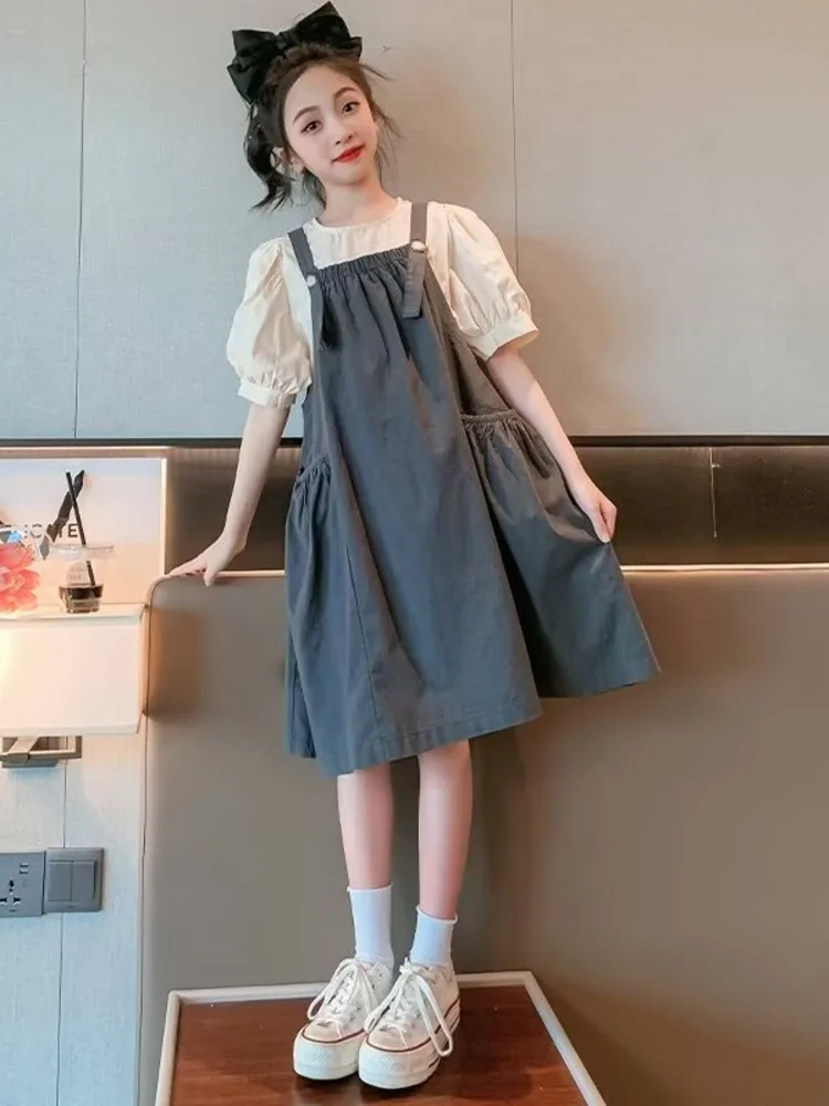 

Original Children's Dress Summer Thin Suspender Skirt Suit Fashionable Summer Style Two-piece Trendy Children's Skirt Set