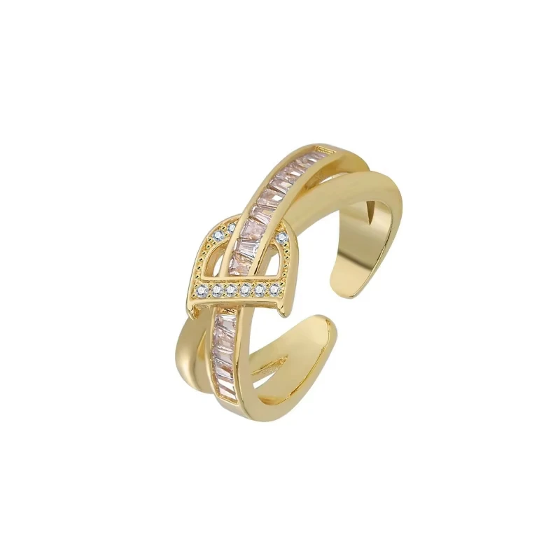 Korean Punk Cubic Zirconia adjustable ring for Women Office Party Friends Gifts Jewelry Accessories