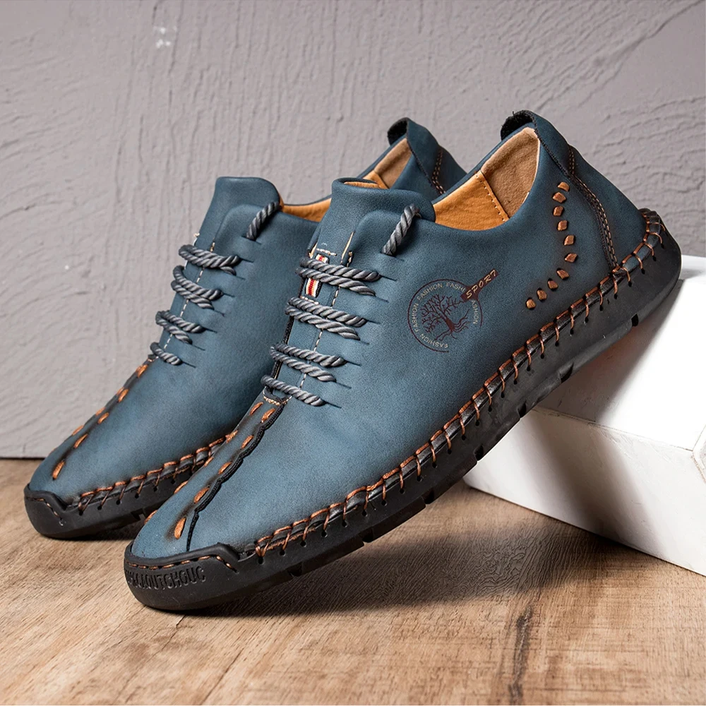Zapatos informales de cuero hechos a mano para Hombre, mocasines transpirables para conducir, gran oferta
