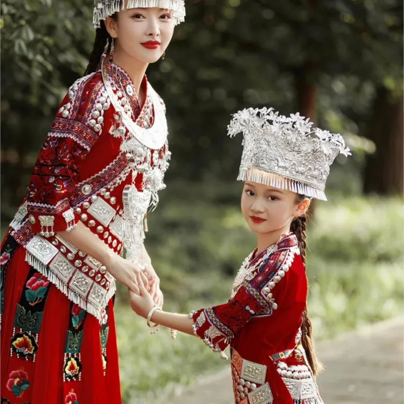 Miao Clothing Female Parent-Child Tujia Stage Costume Special Photography New