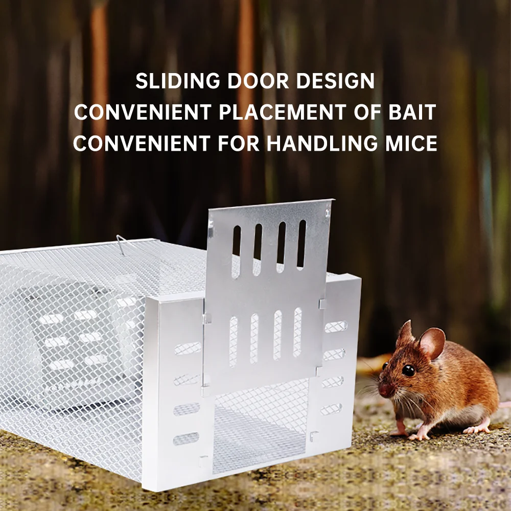 Reusable Rat Mouse Trap Cage Single Door Live Animal Trap Indoor Outdoor Small Animal Catcher Automatic Rat Rodent Control