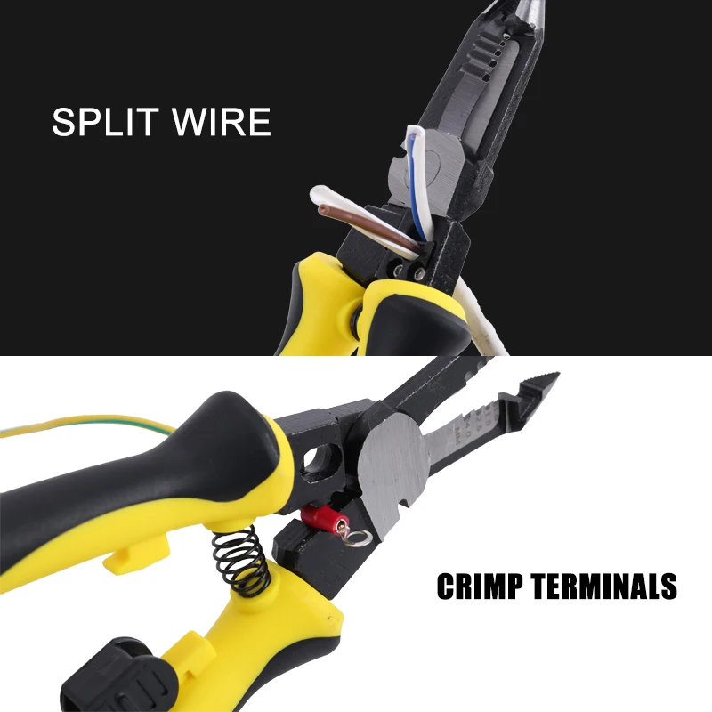 LUCHSHIY Multifunctional Universal เส้นทแยงมุมคีมช่างไฟฟ้า Multitool เข็มจมูกคีมยำหัวเครื่องมือช่างเครื่องตัด