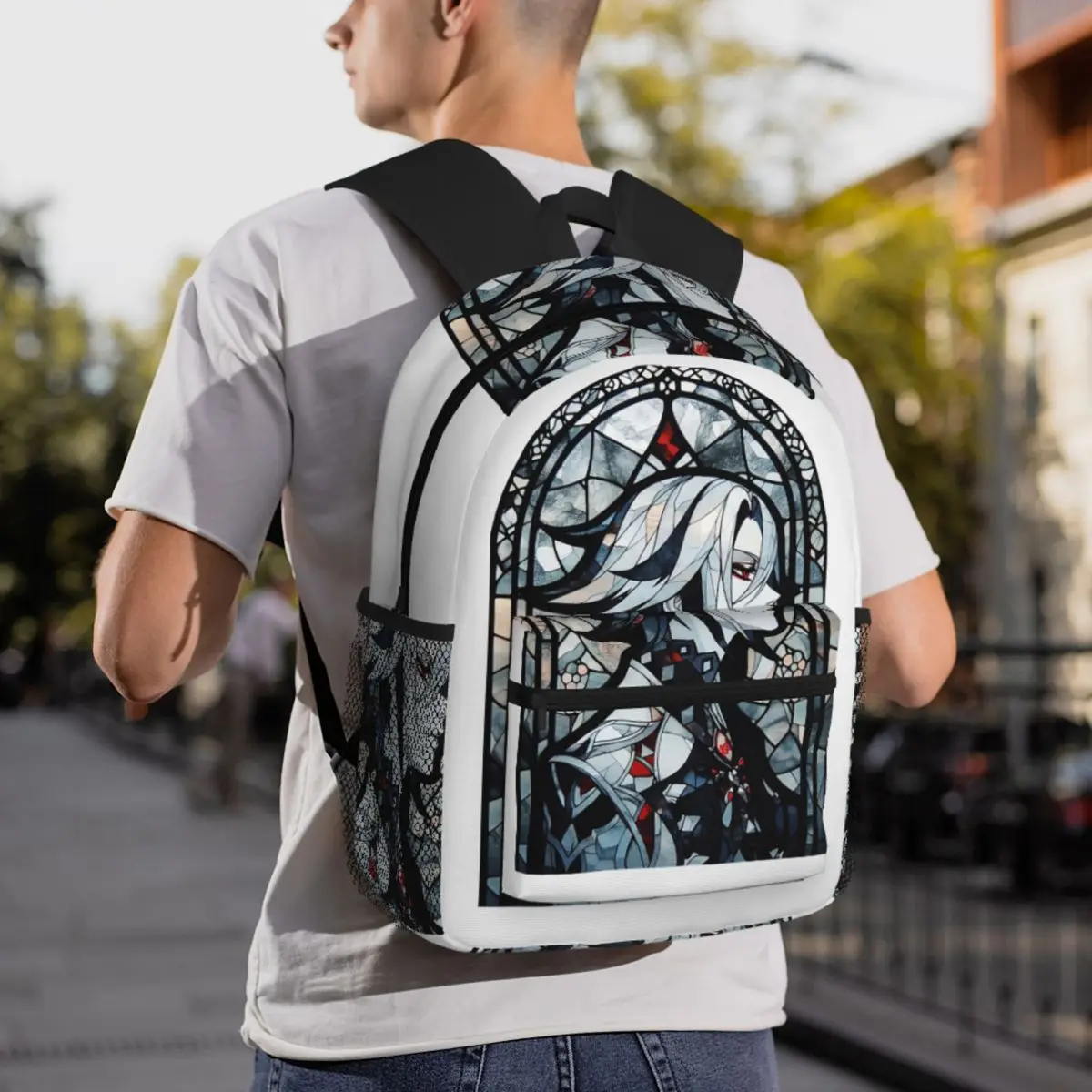 Genshin Impact Arlecchino Anime Backpack Student BookBag Kids School Bag Laptop Shoulder Bags for Boys Girls