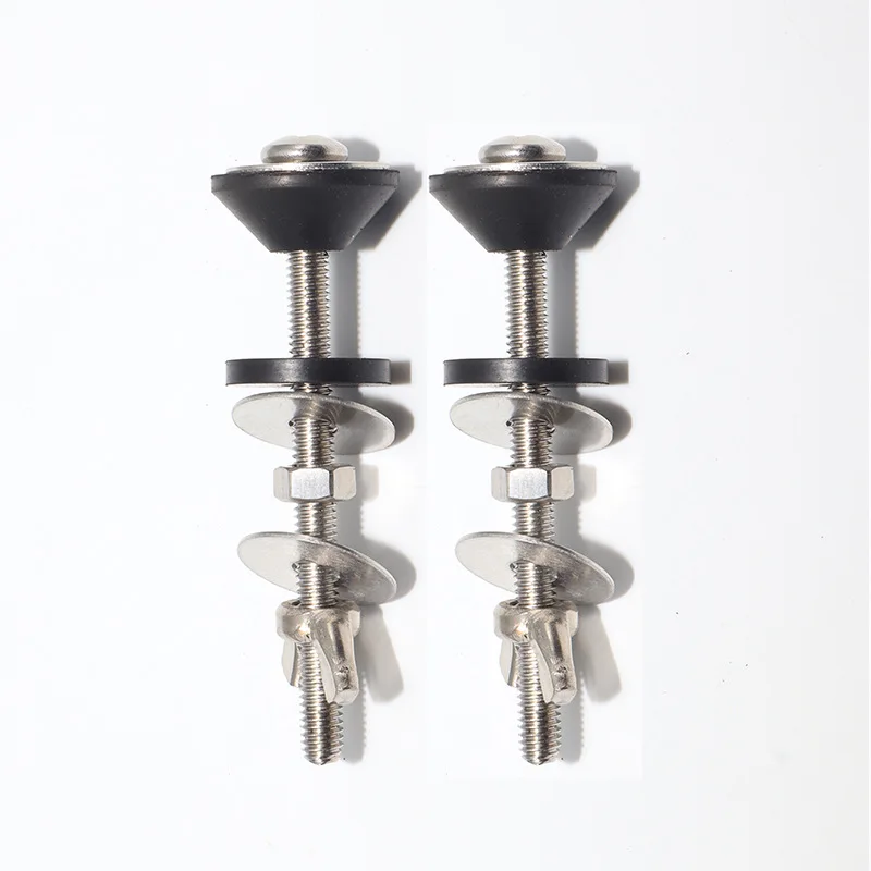 Toilet Tank Accessories Fixing Screws Sealing Ring Toilet Metal 304 Stainless Steel M6 Rubber Bolt