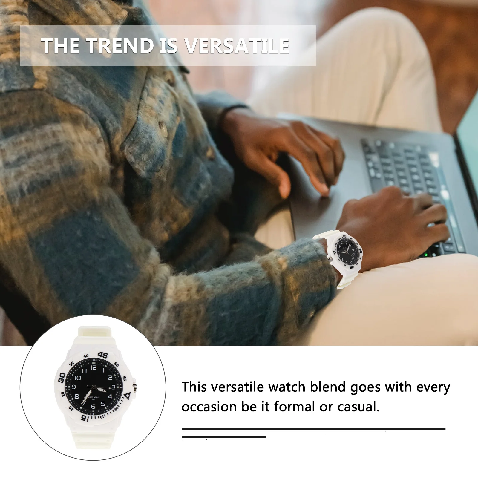 ساعة مقاومة للماء مصممة للاستخدام اليومي، ساعة بسوار أنيق، ساعة دقيقة للرجال والنساء هدية للجنسين