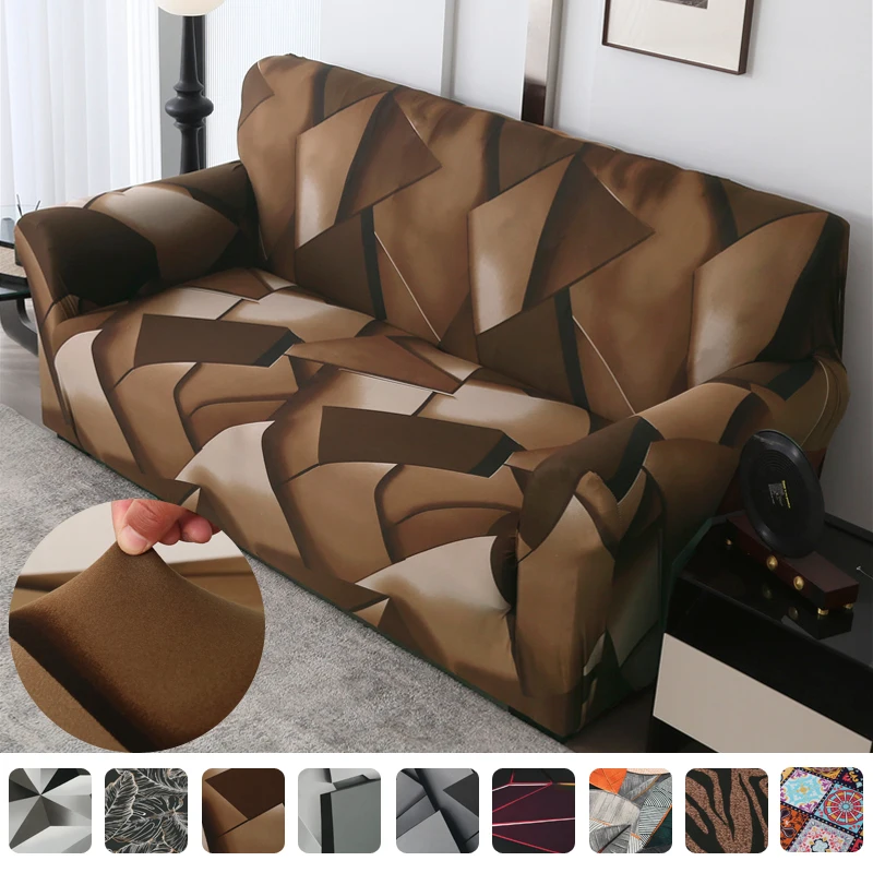 new geometric Stretch Sofa Cover Fully Wrap Couch Slipcover Armchair Protector Corner Sofa Cover Pet And Kids Friendly