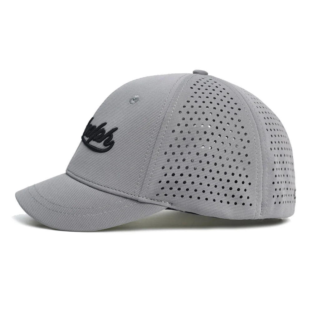 Mesh-Baseballkappe mit kurzem Schirm und geschlossener Rückseite für Herren und Damen – Atmungsaktive Snapback-Mütze, passende Dad-Hat, verstellbar, einfarbig im Trucker-Stil – Detail 15
