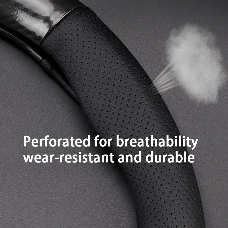 غطاء عجلة القيادة من الجلد الكربوني لسيارة Toyota YARiS Cross Premiere Z Adventure Hybrid Dynamic GR Sport 2023 2024 2025 غير قابل للانزلاق #2