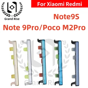 Bilashmart 1 BackShell Phone Power Volume Side Button Key Xiaomi Redmi Note 9S Note9Pro PocoM2Pro External Volume Button + Power ON OFF