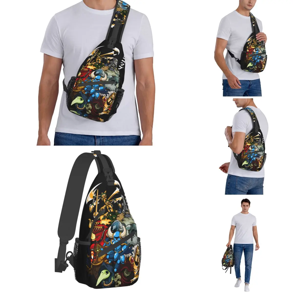 Shovel Knight Crossbody Sling Bag para homens, saco de peito legal, mochila de ombro Game Yacht Club, mochila de ciclismo ao ar livre