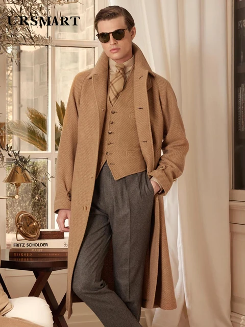 Camel wool trench coat mens best sale