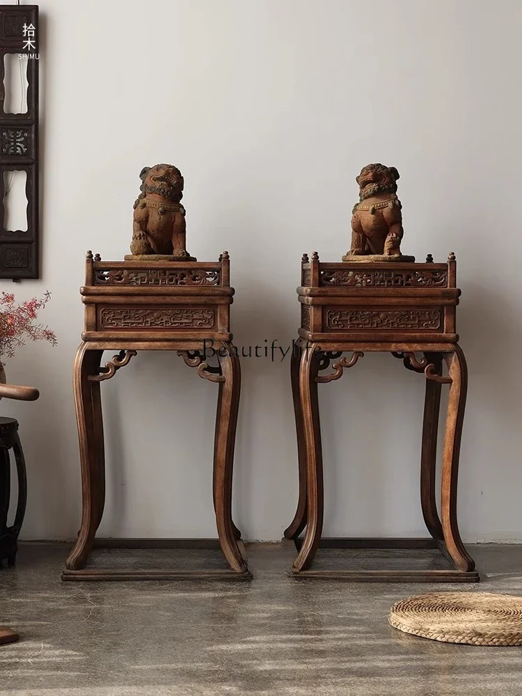 

yj5 Flower stand flower rack combination side few living room display solid wood Chinese style