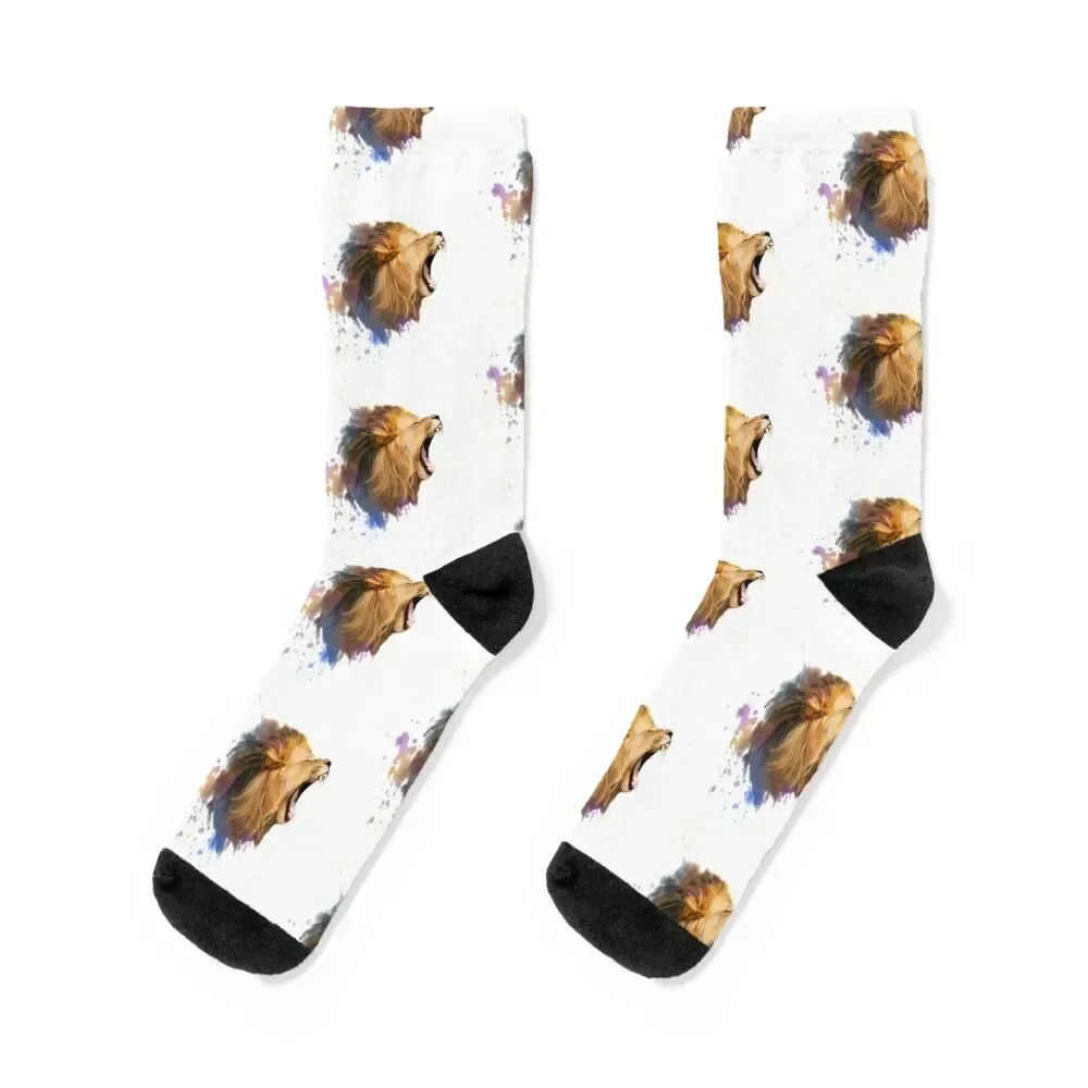 roaring lion Socks aesthetic cartoon Soccer Socks Ladies Men's