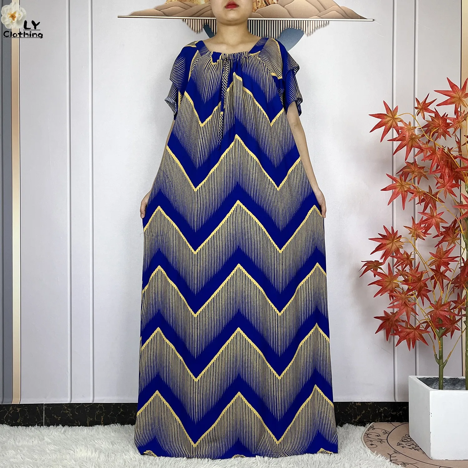 2024New African Abaya Summer Fashion Lady Clothing Dubai Elegant Dress Islam Women Short Sleeve Dress With Big Scarf 200cm*150cm