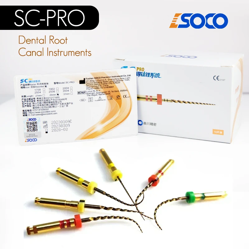 

COXO SC-PRO 6Pcs/Box Nickel Titanium Instruments Alloy Optimal Cutting Efficiency, Flexibility Longevity for Root Canal Therapy