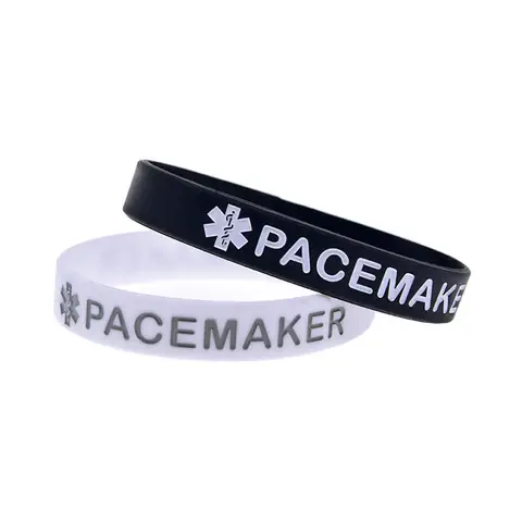 1PC/6PCS Pacemaker Silikon Armband Medizinische Alarm Armband Erwachsene Frauen oder Männer Armreif