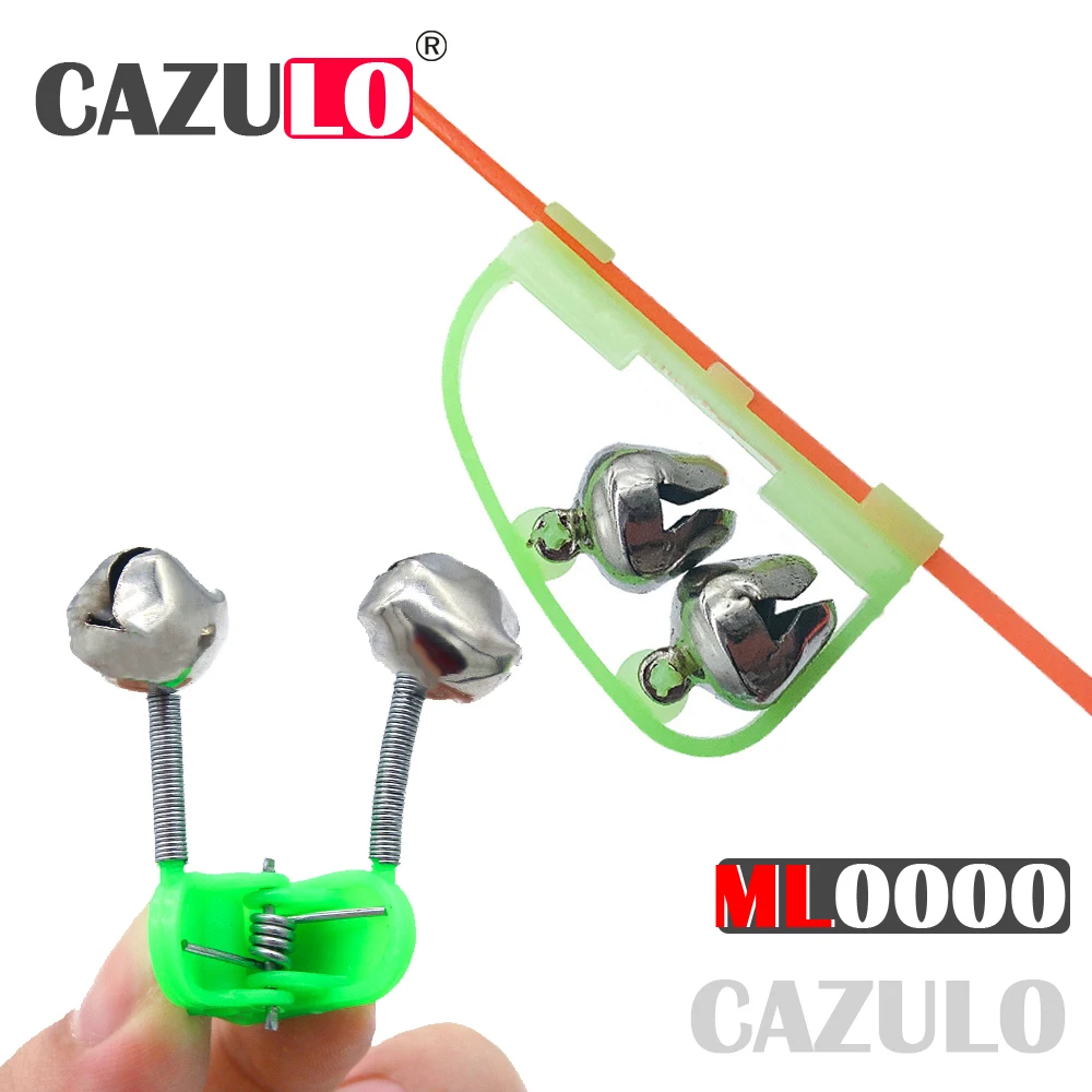 2022 Fishing Accessories Fish Alarm Twin Bells Ring Clip Fishing Rod Bite Alarm Bells Ring For Peche En Mer Seabass Equipment