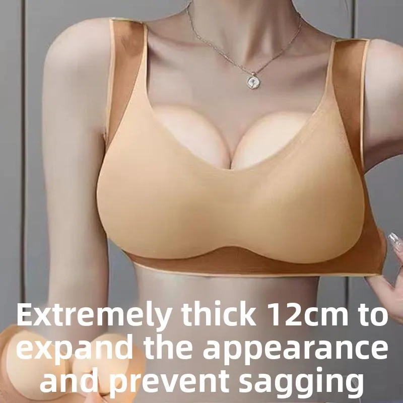 Best Comic Effect Push Up Bra 8CM Extra Thick Padded Seamless Wireless for Small Bust Lift Enhancing Anti Sagging Women Lingerie