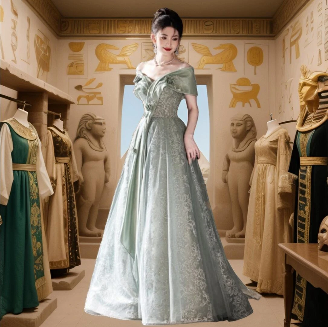 

Chorus Performance Costumes Female Fairy Student Gauze Skirt Recitation Competition Host Youth Evening Dress Performance Outfits