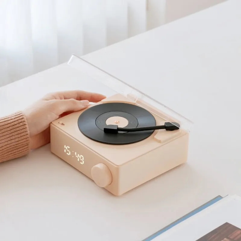 Mini Vinyl Record Player Speaker, Creative Small Speaker Plug-in USB, Retro Wireless Bluetooth Audio, Multiple Playback Modes