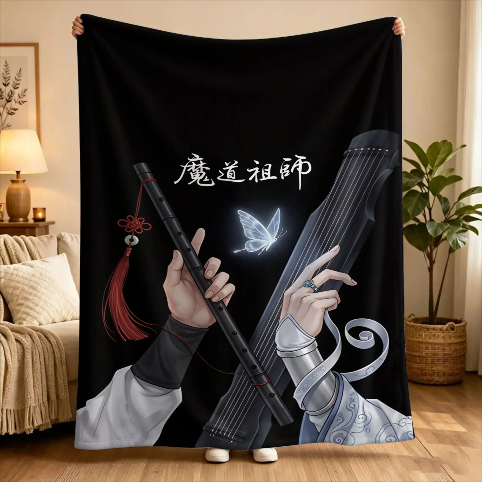 The Untamed Wang Yibo Wei Wuxian  Blankets  For Home Decor Airplane Travel Flannel Bedspread Bed Cover