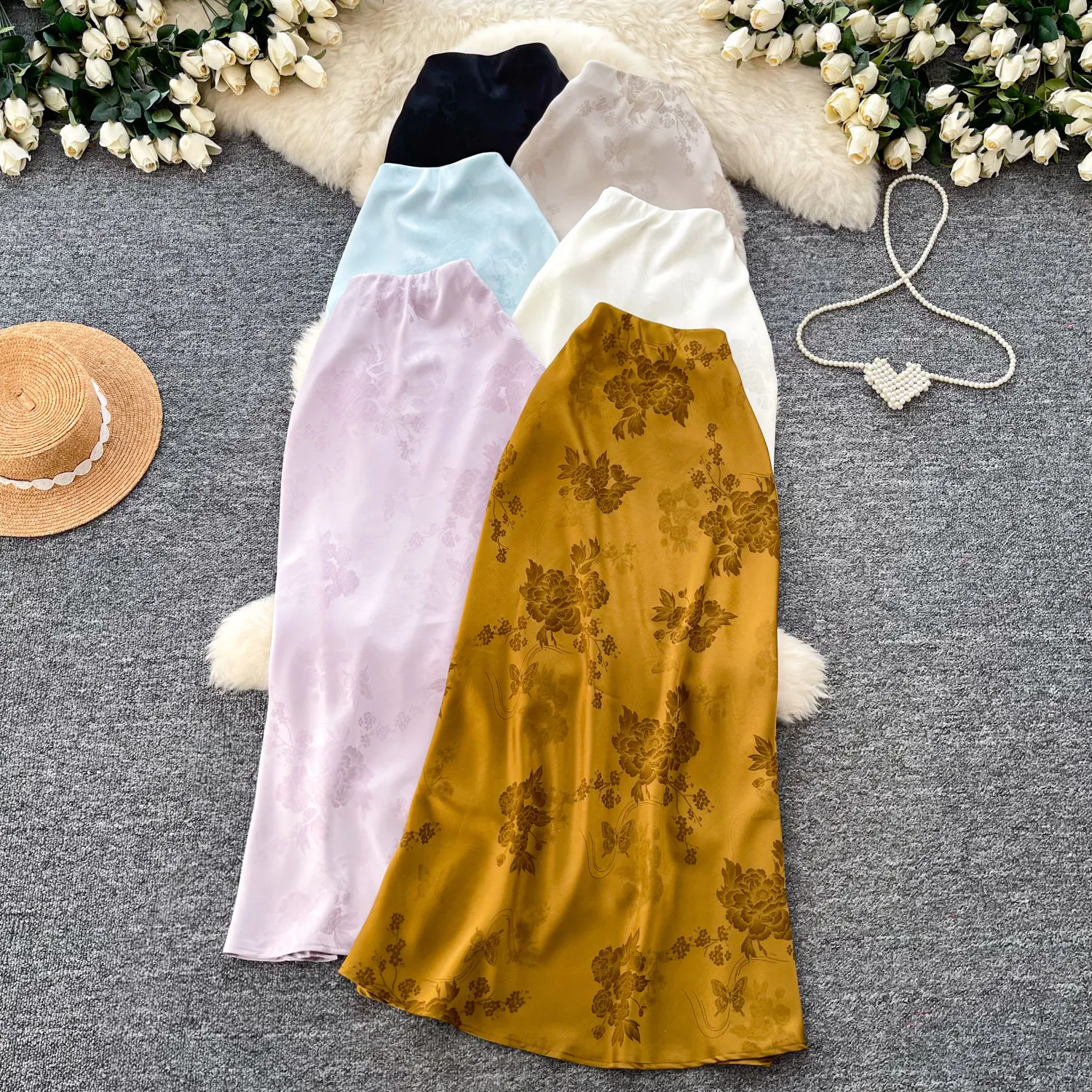 

Long Skirts Women Skirt A Line High Waist Slim Fit Print Floral Sexy Elegant Splice Y2k Streetwear Work Party Night Spring 2026