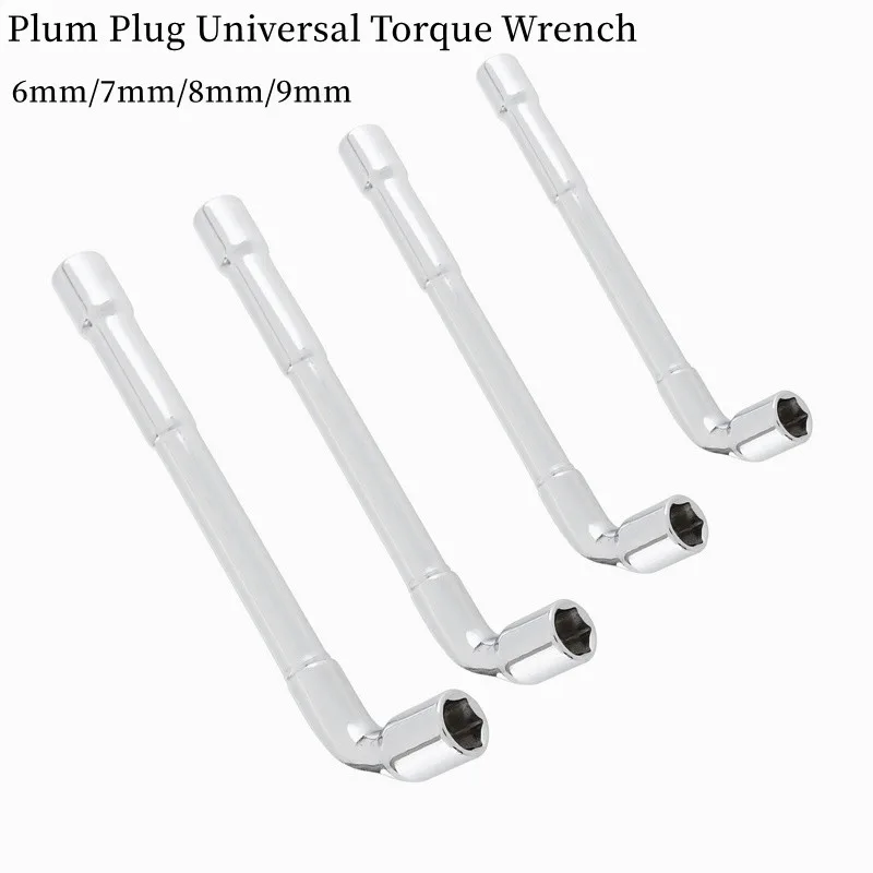 6/7/8/9mm L-Shaped Plum Plug Universal Torque Wrench Dual Head Outer Hexagon Socket Sleeve Spanner Car Repair Tool Key Wrenches