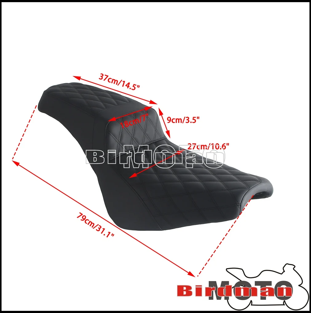 Motorcycle Two Up Seat Passenger Cushions Seat For Harley Street Bob 114 FXBBS 107 FXBB Heritage Classic FLHC FLHCS 2018-2025 - view 2