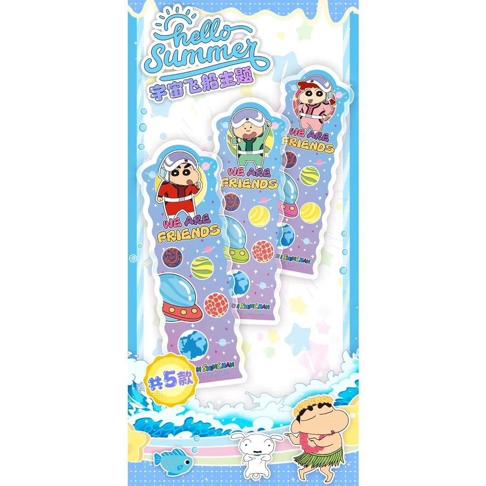 Tarjetas de colección originales KABAO Crayon Shin-chan, tema de verano de Anime, diseño de forma especial, personajes divertidos, tarjetas de tira larga, regalos