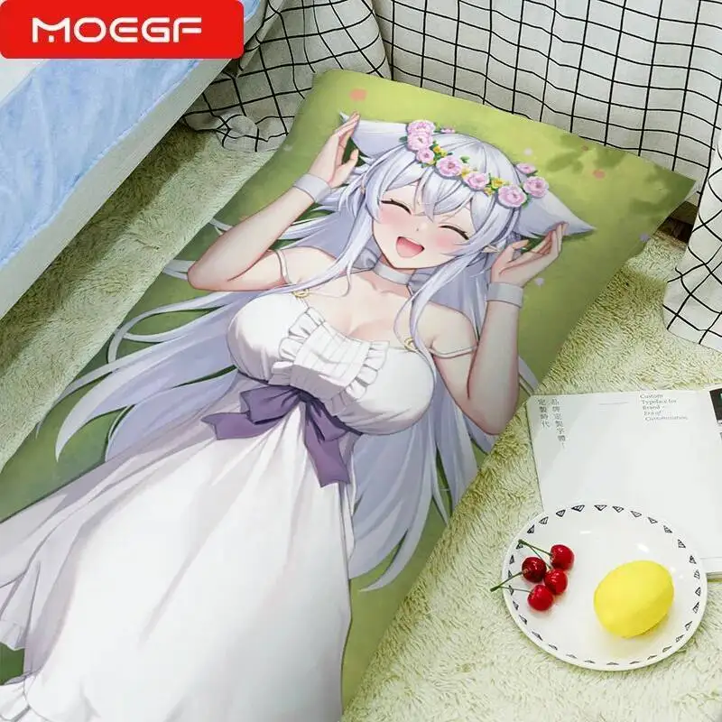 อะนิเมะ Dakimakura ปลอกหมอน Chillin' In Another World ระดับ 2 Super Cheat Powers Fenrys ขนาดชีวิต Waifu หมอน
