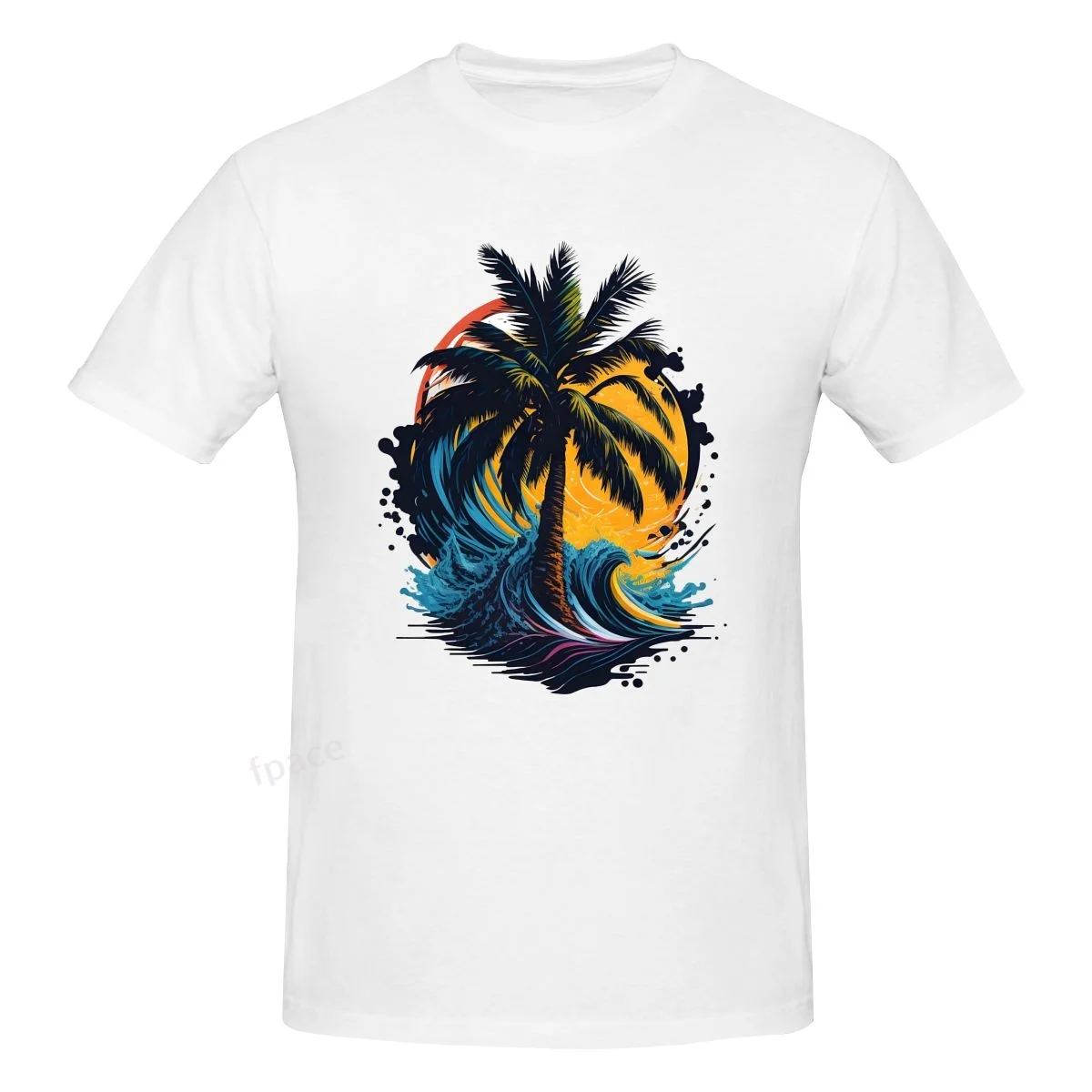 

Vacation Men Clothing Tops Casual Cotton Summer Men's Basic Short Sleeve T-Shirt