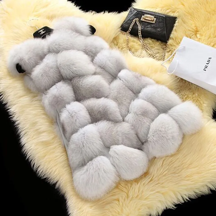 

Women Vests Thick Faux Fur Tops Sleeveless Cardigan Round Neck Regular Vest Coats Solid Spliced Casual Lady Winter 2025