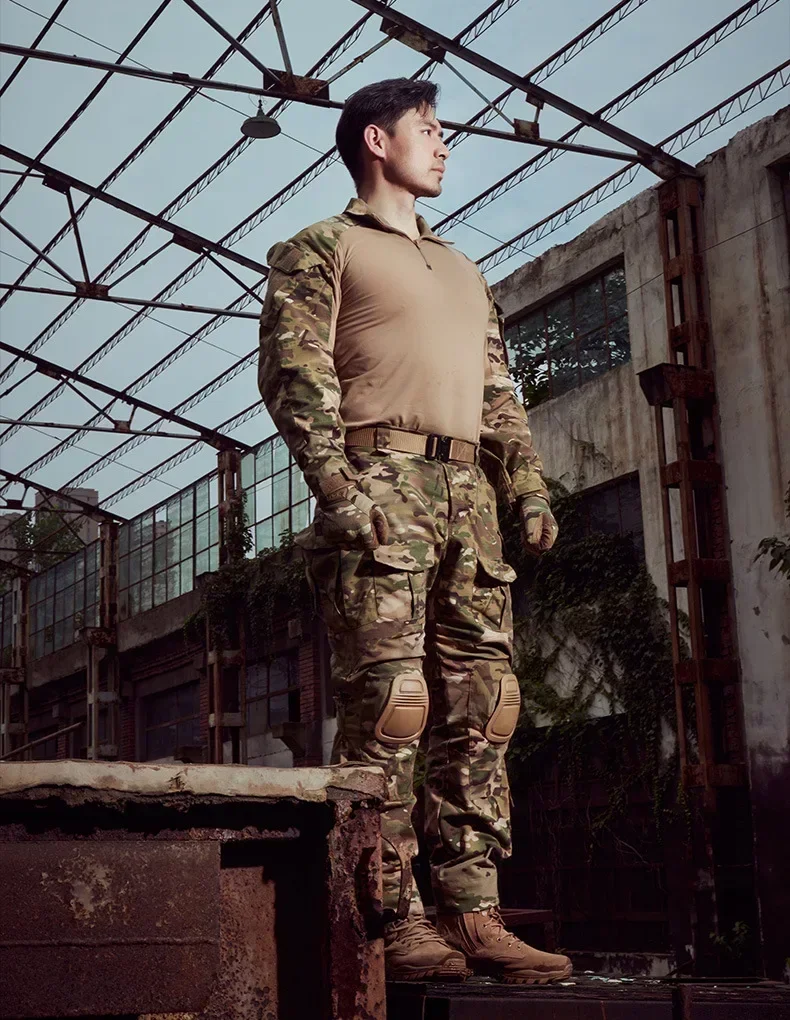 Camisas tácticas de manga larga para exteriores, camisa de rana de - Main Image