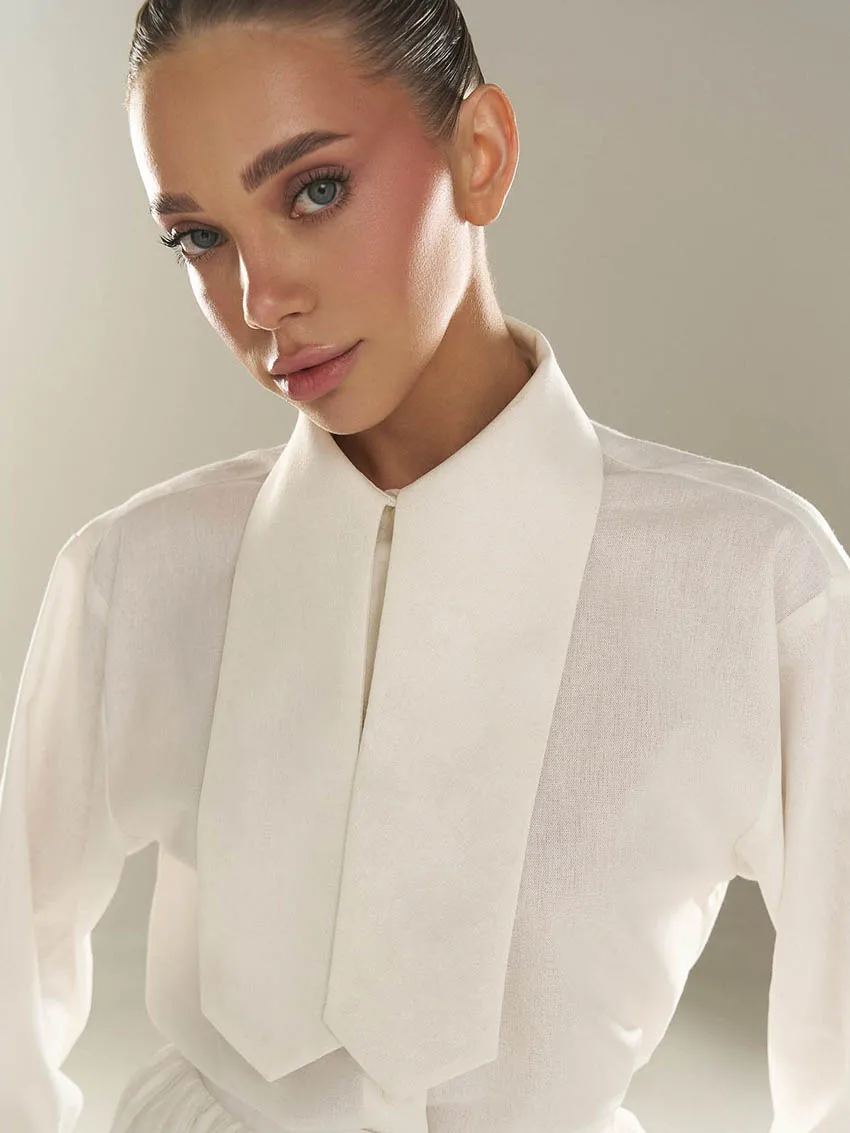 Marthaqiqi White Female Sleepwear Sets Long Sleeve Nightgowns Turn-Down Collar Pajamas Shorts Skirts Casual Women Nightwear Suit