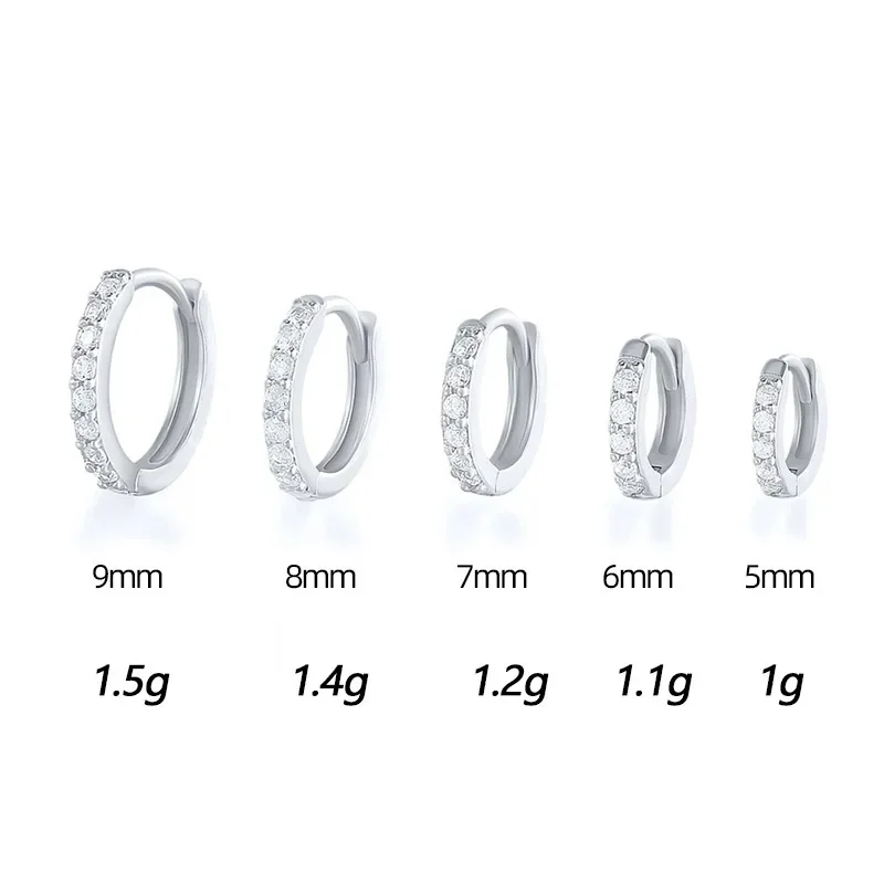 Nieuwe Rvs Minimale Hoepel Oorbellen 2 Stuks Kristal Zirconia Kleine Huggie Dunne Kraakbeen Oorbel Helix Tragus Piercing Jewelr