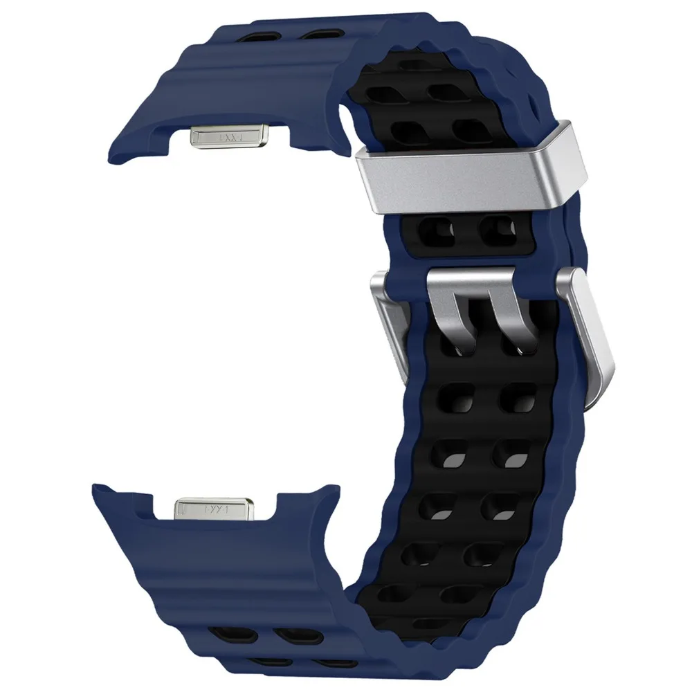 Correa de silicona de dos tonos para Samsung Galaxy Watch 8 Classic 46mm pulsera deportiva de océano para SAMSUNG Galaxy Watch 8 40mm 44mm