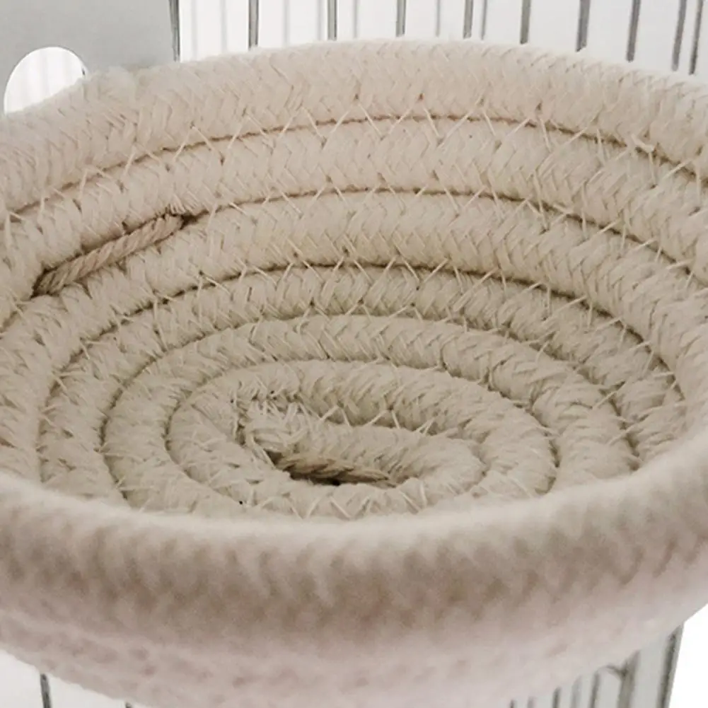 Birdcage Nesting Material Birds Nest for Cage Handmade Cotton Rope Breeding Bed Plush Hanging Hatching House with for Parakeet