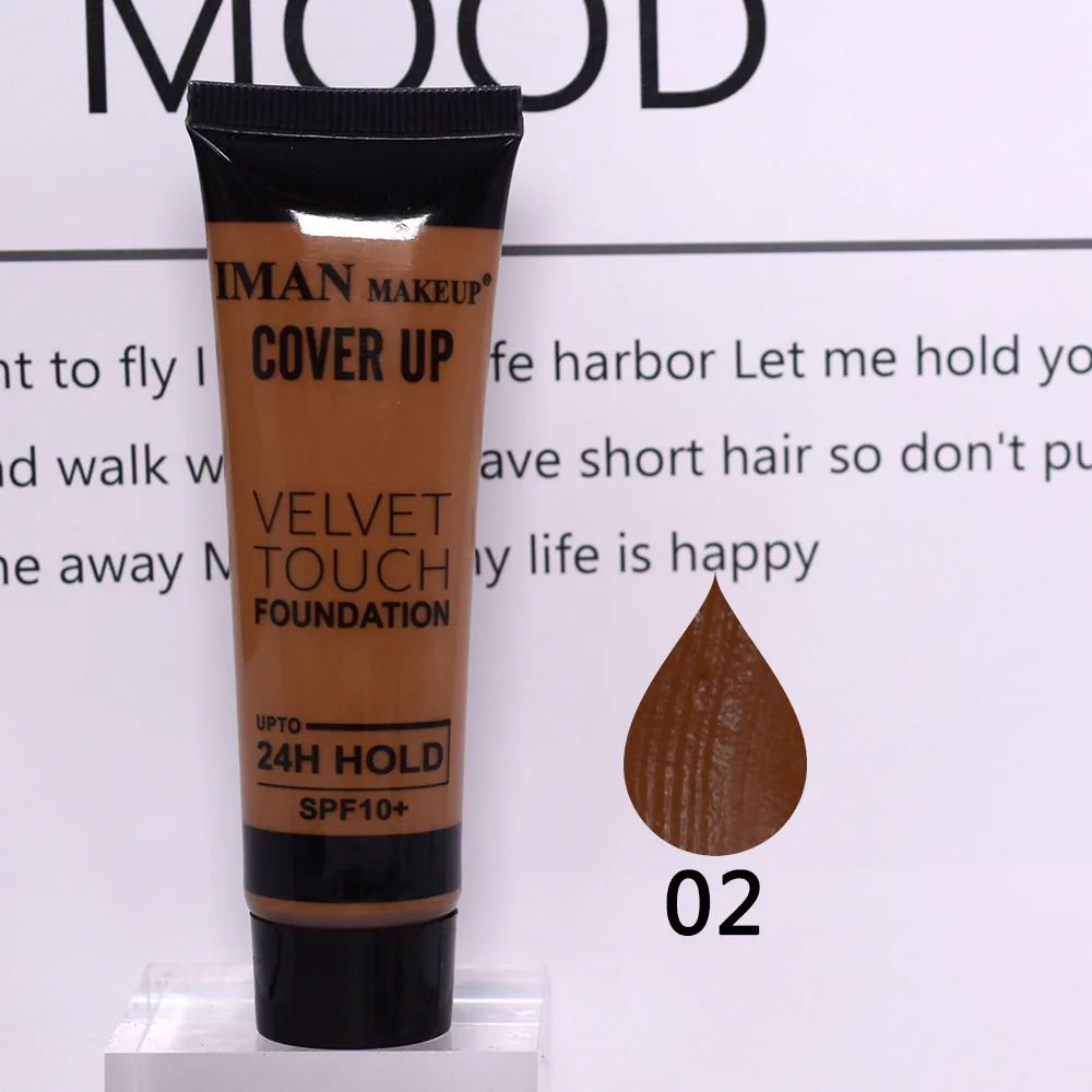 24PCS Black Skin Foundation Series Liquid Foundation High Coverage Makeup Base Foundation Full Coverage Lightweight Foundation