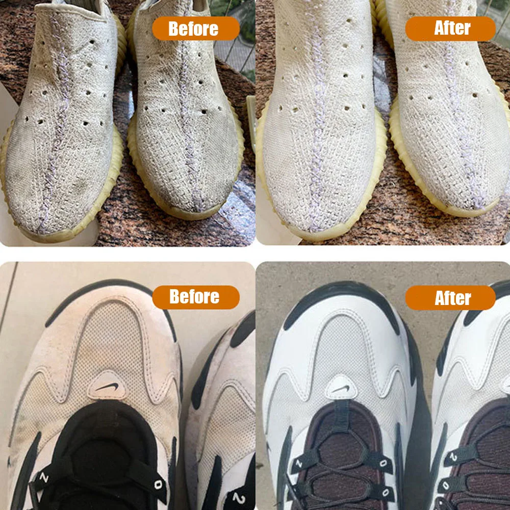 Белый пенный очиститель для обуви, отбеливающий очищающий спрей, желтое средство для удаления грязи из кроссовок, ботинок, кожи, обуви, средство для сухой очистки