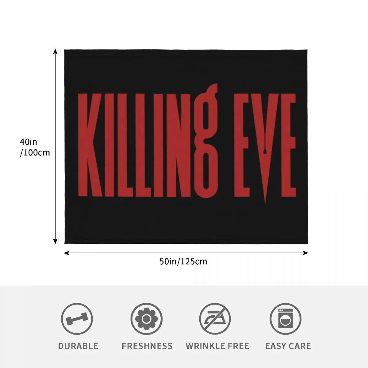 Immagine 5: Killing Eve Coperta rossa e nera in flanella per il pisolino invernale Plaid sul divano Coperte