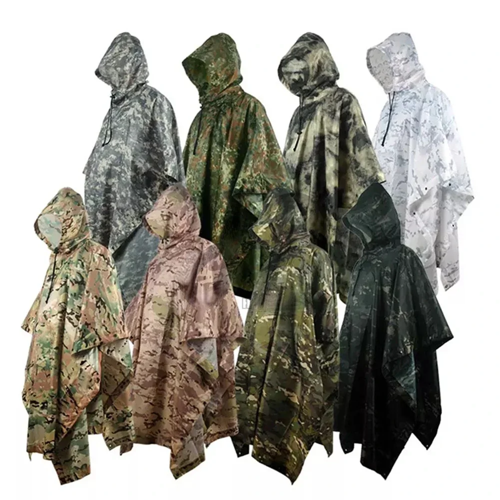 

Tactical Birdwatching Army Hunting War Ghillie Accessories Raincoat Suit Home Umbrella Outdoor Poncho Gear Military Rain